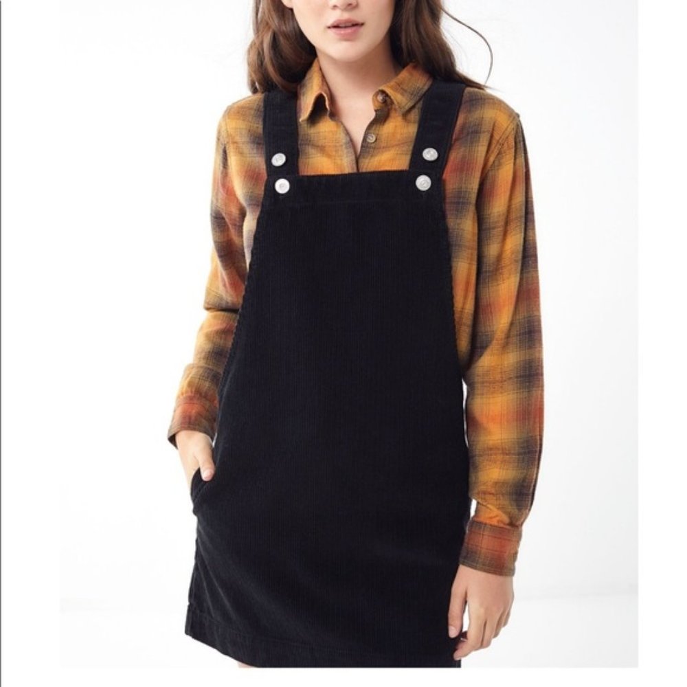 BDG Urban Outfitters Black Corduroy Jumper Dress